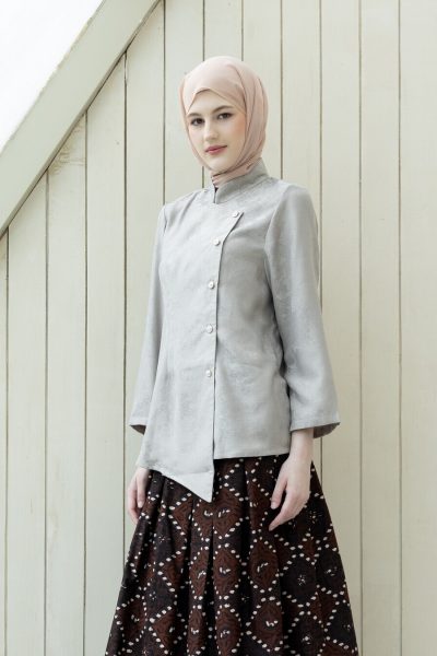 Kebaya Janggan Ayoena Silver Grey Big Size