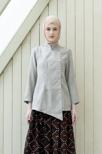 Kebaya Janggan Ayoena Silver Grey