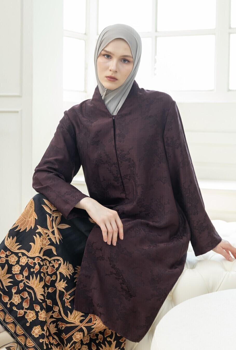Tunik Kebaya Ayoena Dark Marun - Image 3