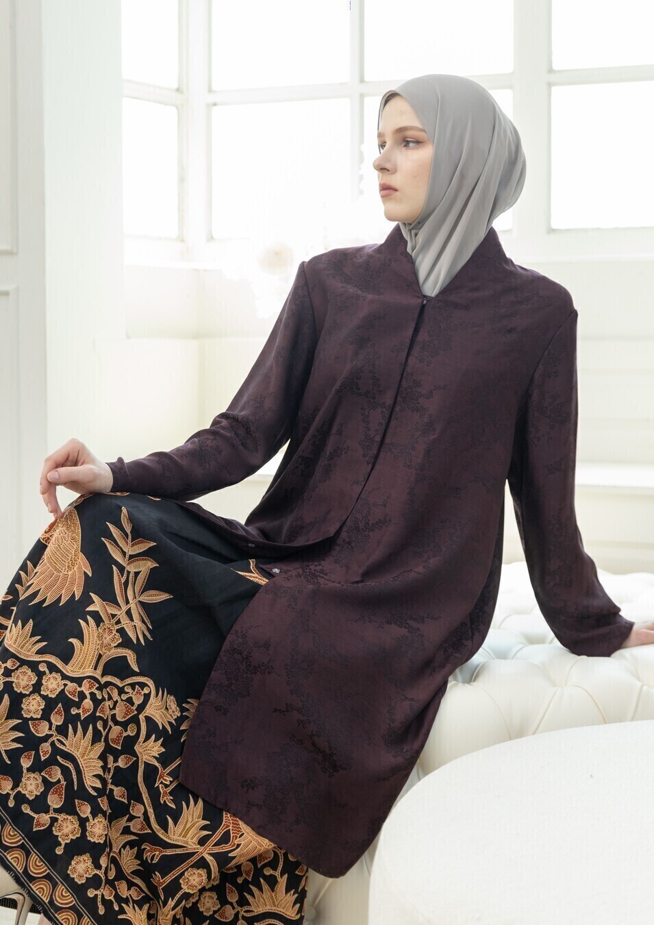 Tunik Kebaya Ayoena Dark Marun - Image 10
