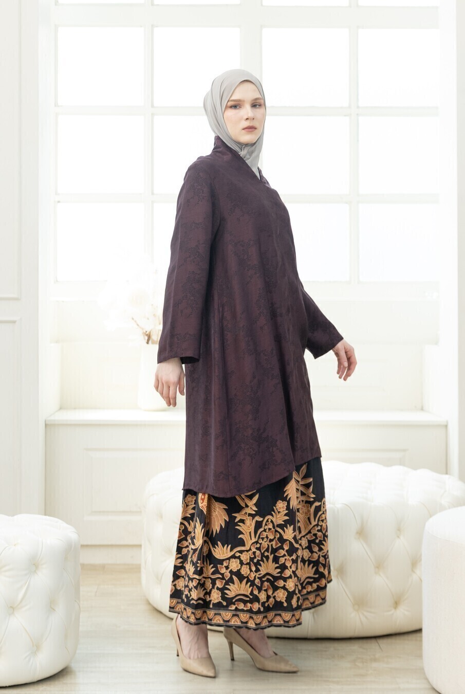Tunik Kebaya Ayoena Dark Marun - Image 7