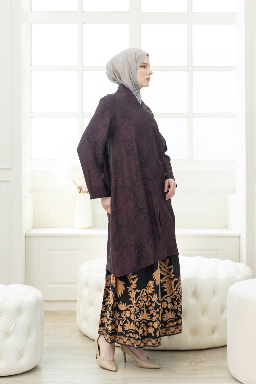 Tunik Kebaya Ayoena Dark Marun - Image 6
