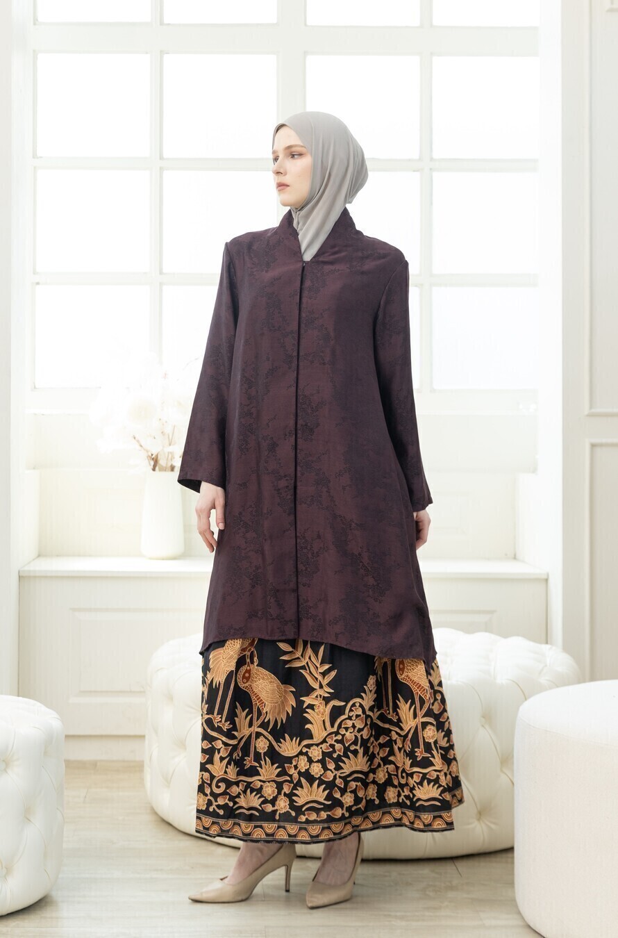 Tunik Kebaya Ayoena Dark Marun - Image 5