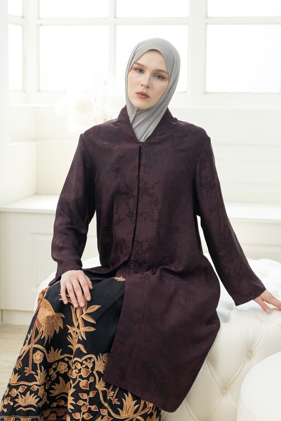 Tunik Kebaya Ayoena Dark Marun - Image 4