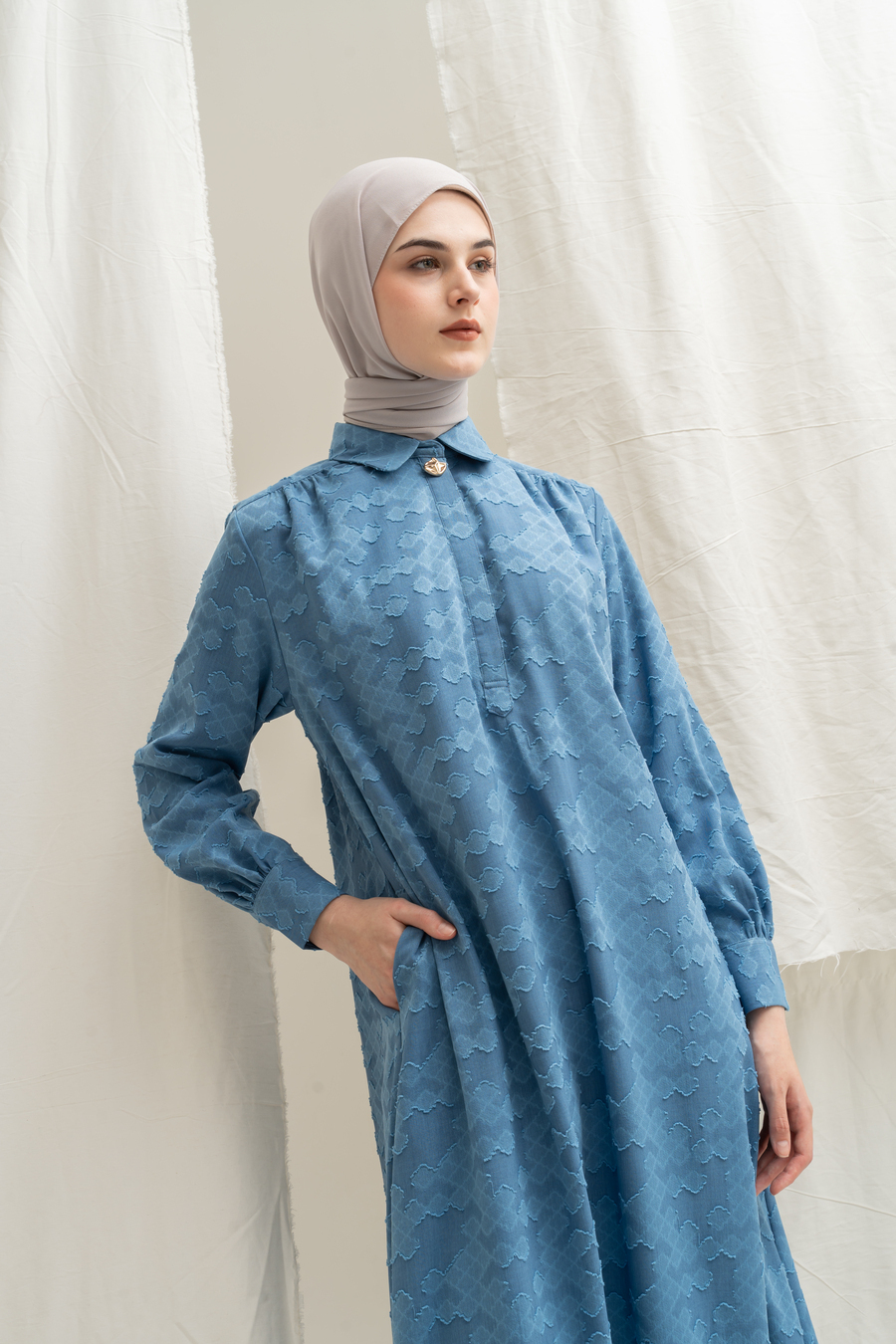 Abaya Afiya Dhia Light Blue - Image 4
