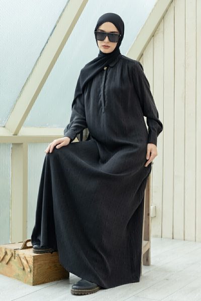 Abaya Afiya Mazza Black - S (PB 144)