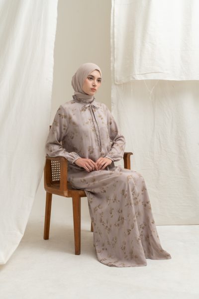 Gamis Dayna Ruffle Floria Cream Big Size