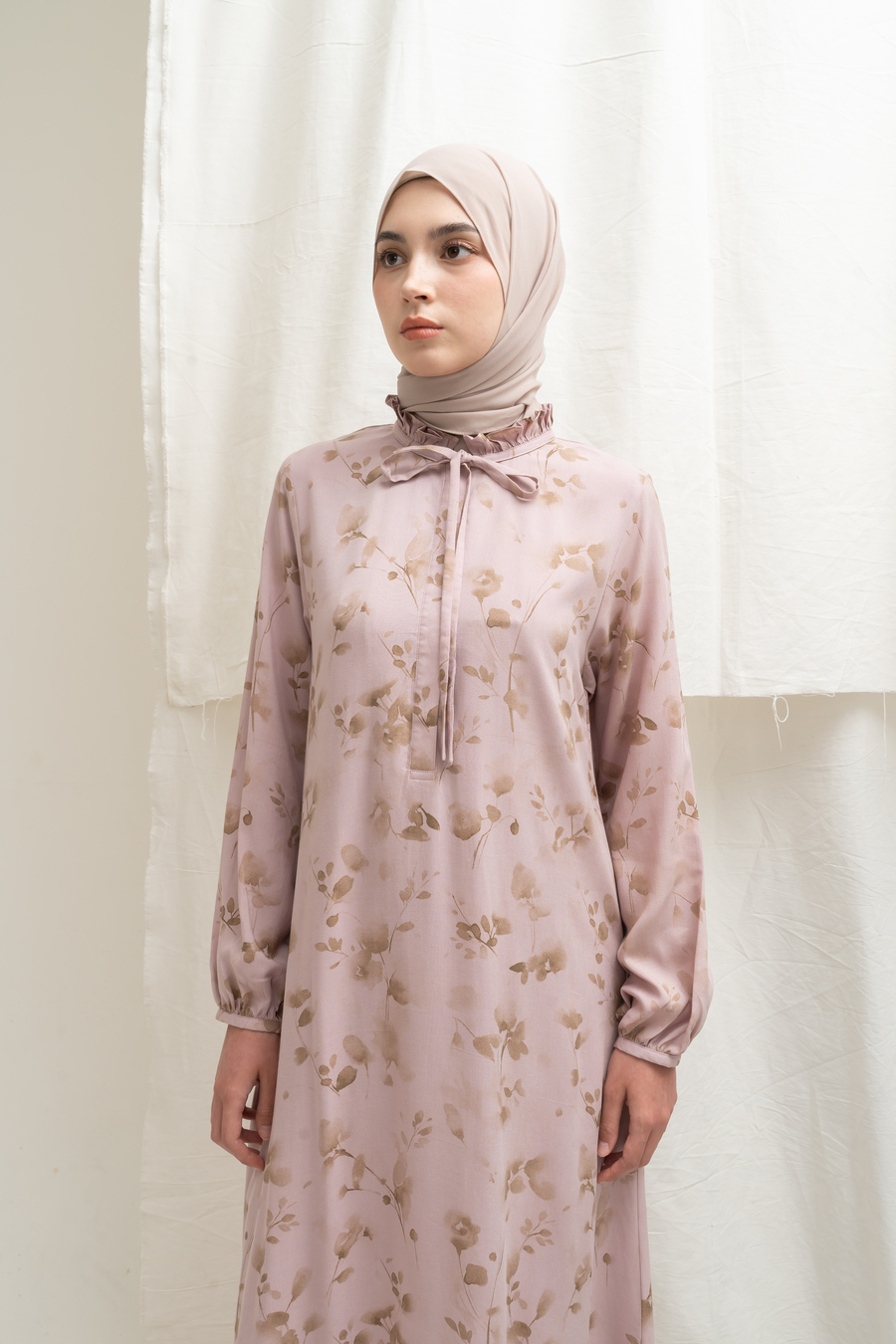 Gamis Dayna Ruffle Floria Dusty Pink - XS (Minor Defect) - Image 9