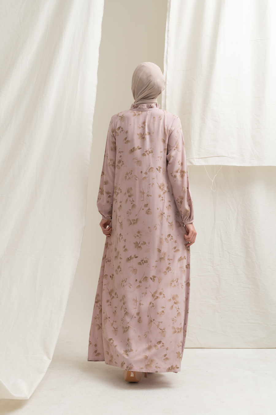 Gamis Dayna Ruffle Floria Dusty Pink - XS (Minor Defect) - Image 8