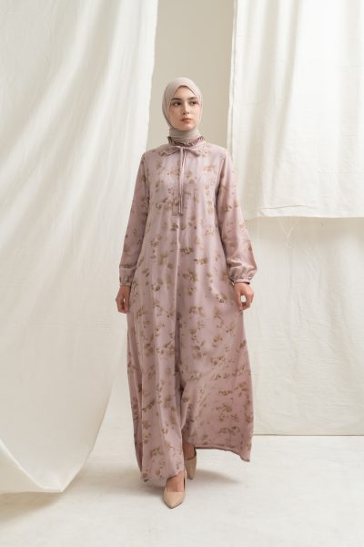 Gamis Dayna Ruffle Floria Dusty Pink- S (PB 144)