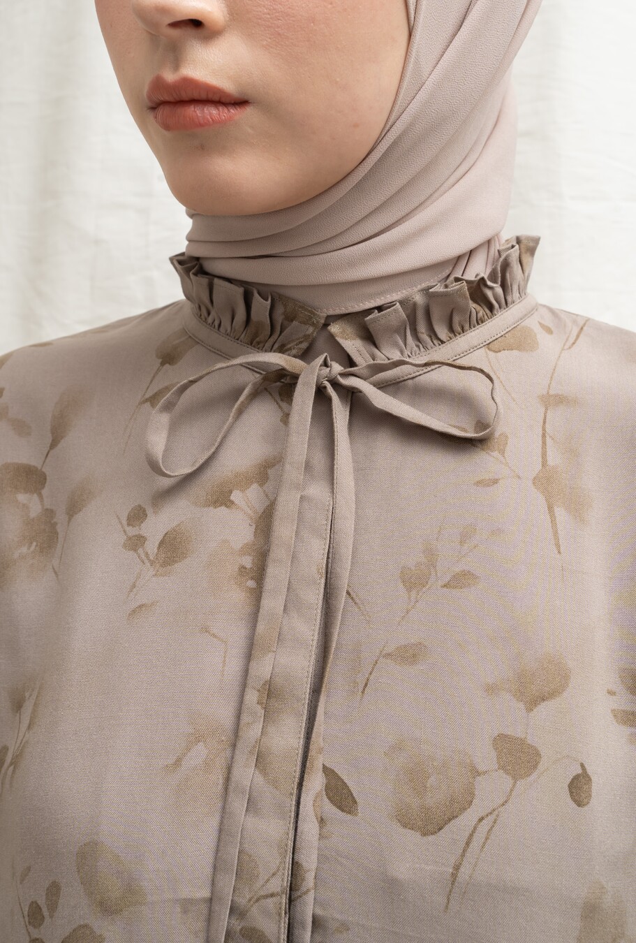 Gamis Dayna Ruffle Floria Mocca - Image 2