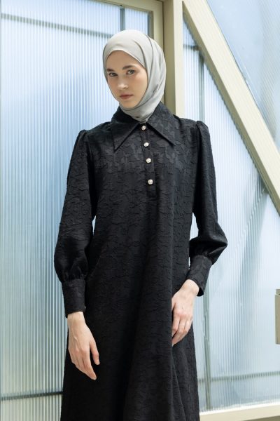 Gamis Zenia Xavia Hitam - S (PB 144)
