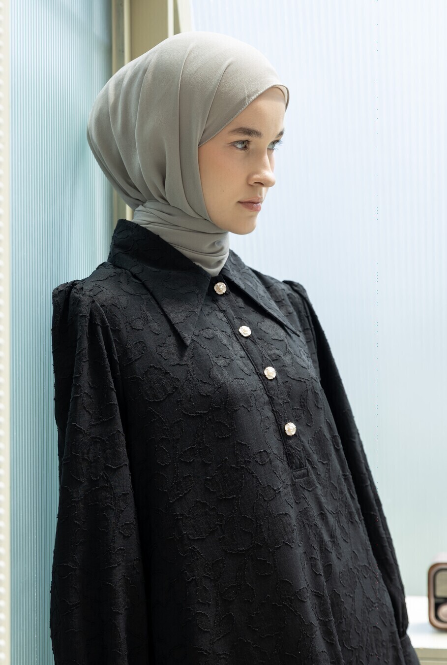 Gamis Zenia Xavia Hitam Big Size - Image 3