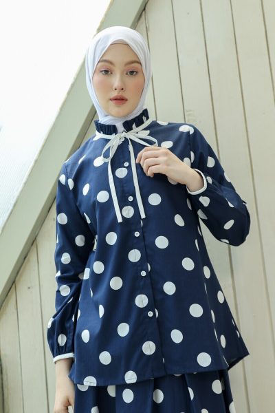 Blus Dayna Thiya Navy Blue Big Size