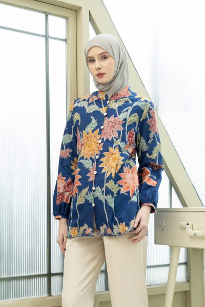 Blus Mayya Puspa Navy Big Size