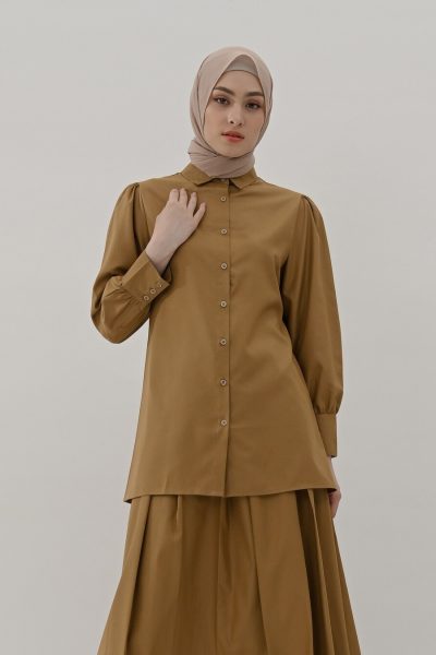 Blus Velya Coklat Tua Big Size