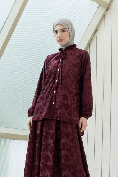 Blus Dayna Ruffle Hanna Marun Big Size