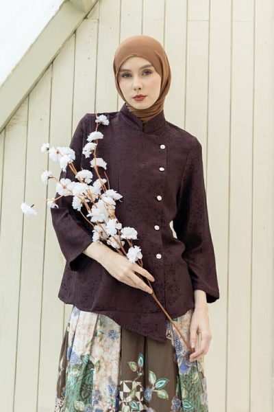 Kebaya Janggan Tamira Dark Marun Big Size