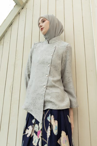 Kebaya Janggan Tamira Silver Grey Big Size