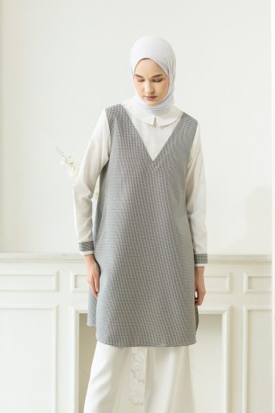 Tunik Asha Wima Black/White Big Size